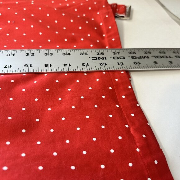 Bandolino Womens Trench Coat Red Polka Dot Belted Waist Large Retro Jacket - Picture 3 of 10